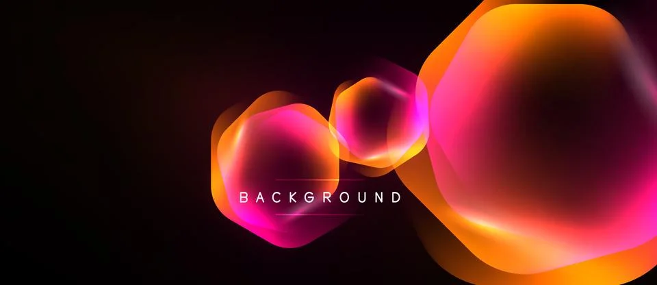 Vibrant abstract shapes overlap, creating dynamic colorful background. Gradie Illustrazione stock