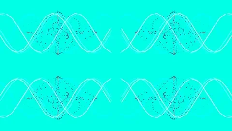 Vibrant abstract sinusoidal wave equalizer lines on neon pink background Stock Footage 335520906