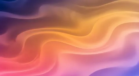 Vibrant Abstract Smooth Waves Gradient Background with Purple Orange Pink Hue Stock Illustration