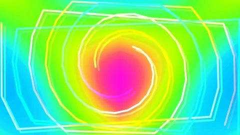 Vibrant Abstract Spiral Loop: Dynamic Futuristic Gradient Background Animatio Stock Footage 336880372