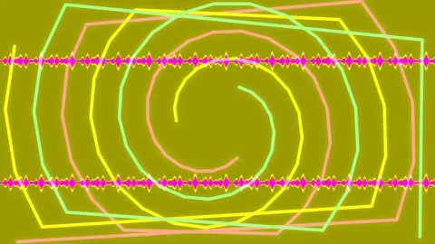 Vibrant Abstract Spiral Pattern: Concentric Geometric Design on Deep Crimso.. Stock Footage 339502540