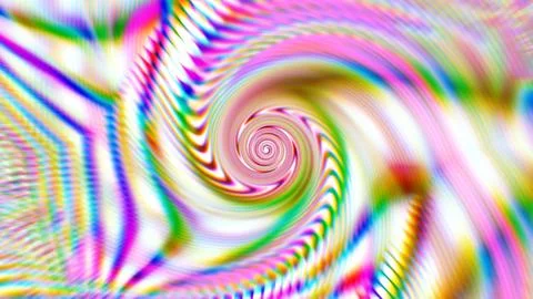 Vibrant Abstract Spiral Pattern with Multicolored Swirls and Dynamic Stock Illustration