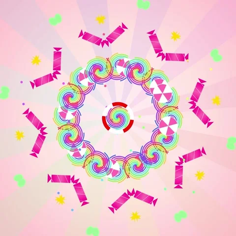 Vibrant abstract swirl mandala background with geometric rainbow pattern desi Stock Footage 345690900