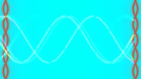 Vibrant abstract synthwave pattern: Neon magenta and cyan flowing waveform .. Stock Footage 339790057
