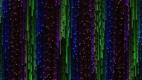 Vibrant abstract techno equalizer background with glowing vertical data flo.. Stock Footage 341058219