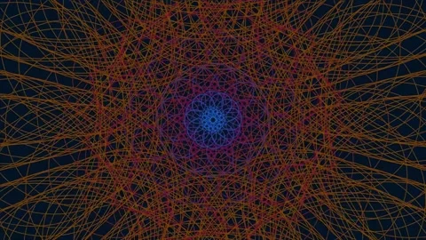 Vibrant abstract technological network pattern with intricate radial geomet.. Stock Footage 337164666