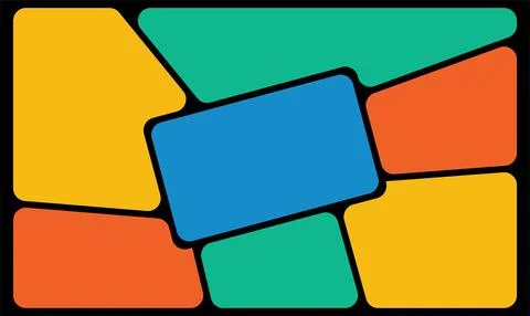 Vibrant abstract template resembling comic book panels with organic, interc.. Stockillustratie