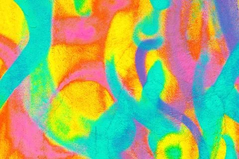 Vibrant Abstract Texture in Neon Pink, Yellow, Blue for Psychedelic 90s Design 스톡 일러스트