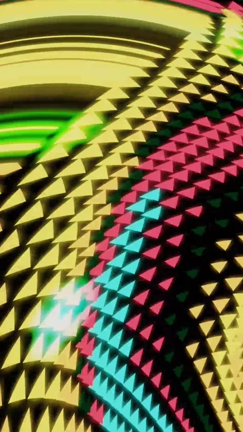 Vibrant Abstract Triangle Motion Graphic Loop on Black Background Vidéo 340332206