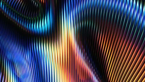 Vibrant Abstract Vertical Lines Background with Wavy Holographic Color Spectr イラスト素材