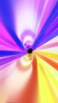 Vibrant abstract vortex with pink, blue, yellow, and orange light streaks c.. Stockillustratie