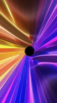 Vibrant abstract vortex with pink, blue, yellow, and orange light streaks c.. Stockillustratie