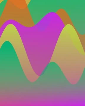 Vibrant Abstract Wave Background with Translucent Overlapping Fluid Shapes .. Stock Illustration