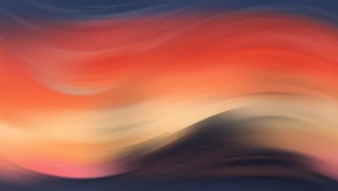 Vibrant abstract wave design with orange, blue and yellow hues Stockillustratie