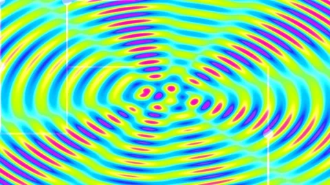 Vibrant Abstract Wave Interference Pattern, Psychedelic Swirls, Digital Art Stock Footage 331993399
