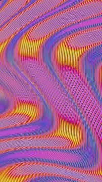 Vibrant Abstract Wave Patterns with Neon Gradients in Pink and Yellow Illustrazione stock