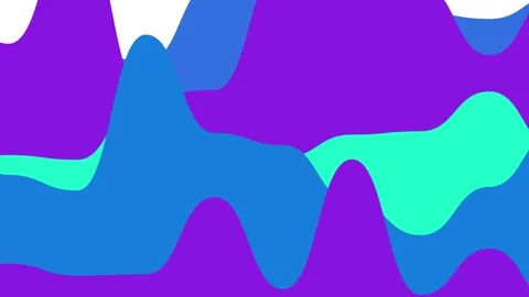 Vibrant Abstract Waveforms in Bold Purple, Blue, and Aqua Hues Stock Footage 341926534