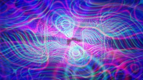 Vibrant Abstract Waveforms in Pink and Blue Tones Stock Illustration