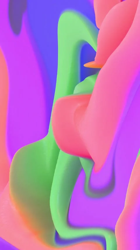 Vibrant Abstract Waves with Bold Neon Colors Creating a Dynamic Flow and En.. Stock Footage 341781533