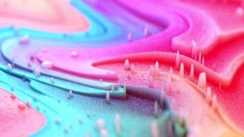 Vibrant Abstract Waves of Colorful 3D Art with Dynamic Textures and Surreal.. Stock Footage 341781572