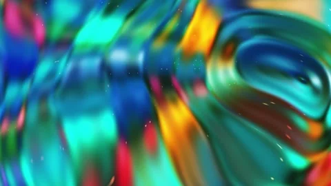 Vibrant Abstract Waves of Colorful Light and Reflections Creating Dynamic M.. Stock Footage 341781576