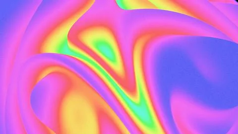 Vibrant Abstract Waves in Gradient Neon Colors Stock Illustration
