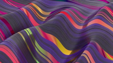 Vibrant Abstract Waves: A Mesmerizing Dance of Colorful Patterns and Textures Stock Footage 341781614