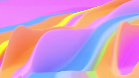Vibrant Abstract Waves in Pastel Colors Create a Dreamlike and Calm Atmospher Stock Footage 341781629