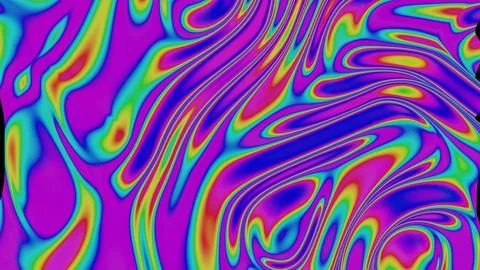 Vibrant Abstract Waves with Psychedelic Colors and Fluid Patterns Stock Illustration