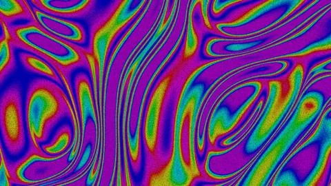 Vibrant Abstract Waves with Psychedelic Colors and Fluid Patterns Stock Illustration