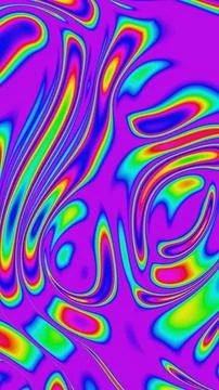 Vibrant Abstract Waves with Psychedelic Colors and Fluid Patterns Stock Illustration