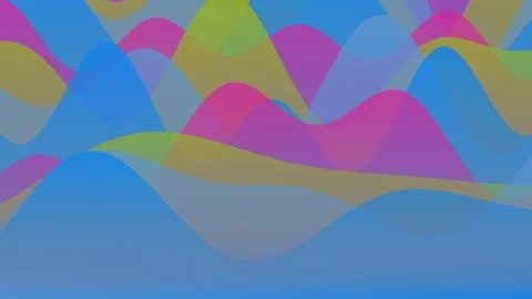 Vibrant Abstract Wavy Background Featuring Overlapping Colorful Flowing Lay.. 스톡 일러스트
