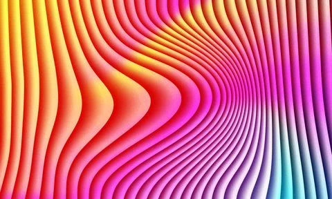 Vibrant abstract wavy gradient lines creating a dynamic colorful optical Stock Illustration