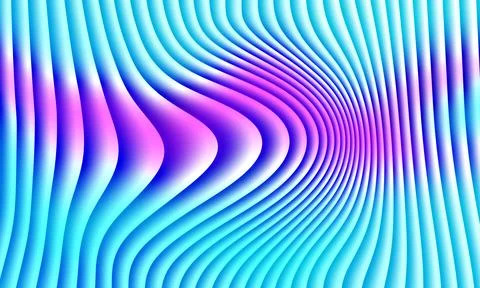 Vibrant abstract wavy lines background with gradient blue and magenta color Stock Illustration