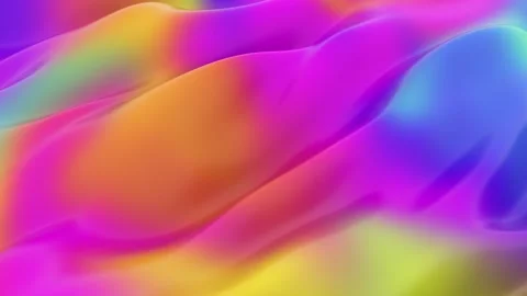 Vibrant Abstract Wavy Rainbow Pattern in Luminous Digital Hues in a Motion .. Stock Footage 341781568