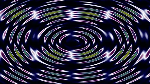 Vibrant Abstract Yellow Blue Circular Ripple Texture Background Motion Graphi Stock Footage 342207817