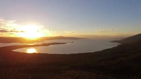 Vibrant Alluring Flathead Lake Sunset Push North Video stock 65509926