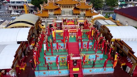 Vibrant altars during the Tow Boo Keong Temple great ritual prayers ceremony Видео 318104591