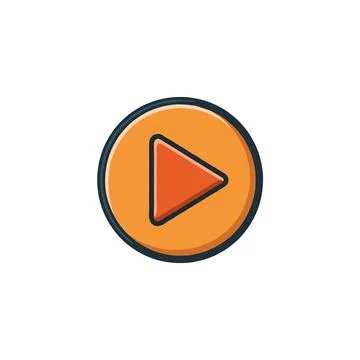 Vibrant amber play button design evokes a sense of dynamic energy and moder.. Stock Illustration