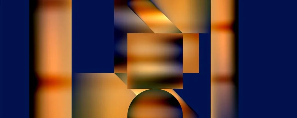 Vibrant amber rectangle pattern on electric blue background 스톡 일러스트