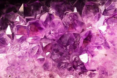 Vibrant Amethyst Crystal Cluster with Deep Violet Hues Stock Photos
