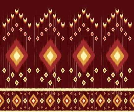 A vibrant and abstract ikat pattern stylized traditional ethnic designs Stock Illustration