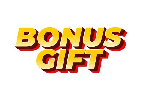A vibrant and bold graphic text design featuring the words BONUS GIFT in a 3D Stockillustratie