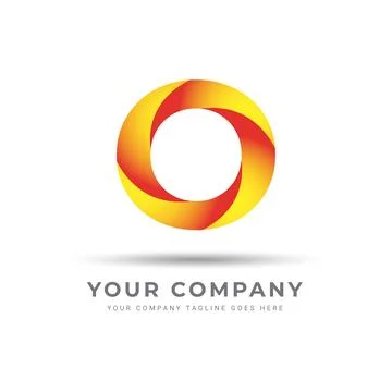 Vibrant and circular O logo design Stock Illustration