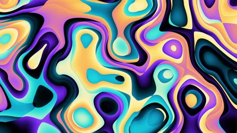 Vibrant and colorful abstract loop background with smooth gradient waves of Stock Footage 337155993