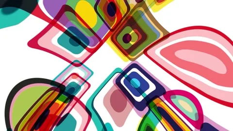 Vibrant and dynamic abstract background featuring overlapping rounded squar.. Stock Footage 303263106