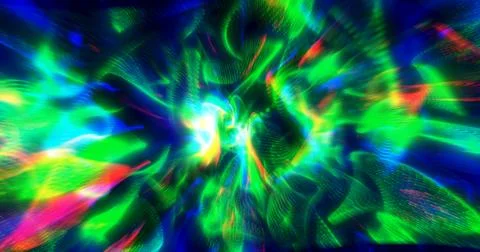 A vibrant and dynamic abstract image with swirling patterns of green, blue,.. Stock Photos