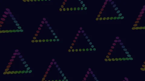 Vibrant and dynamic a colorful triangular pattern on a black background Stock Footage 274175919