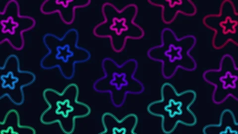 Vibrant and dynamic star pattern on black background Video stock 303534635