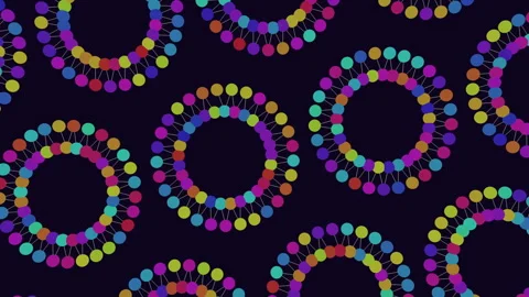 Vibrant and eye-catching circle pattern with blue, green, yellow, and orange Stock-Footage 274175922